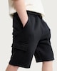 image 1 of F&F Boys Cotton Rich Drawstring Cargo Shorts in Black