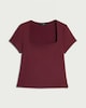 image 4 of F&F Polyamide Square Neck Short Sleeved Top in Purple