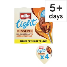 Muller Light Desserts Milk Chocolate & Orange flavour 4x90g