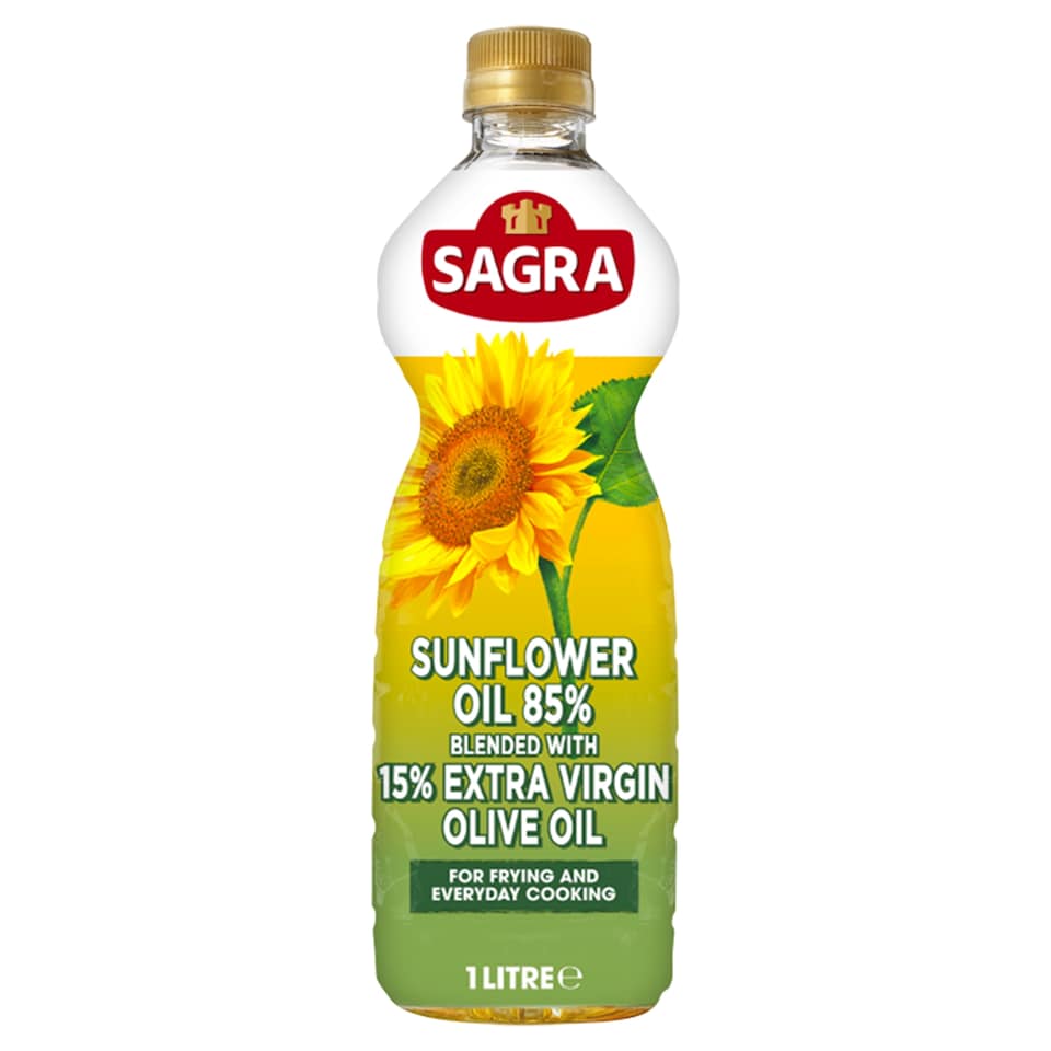Sagra Sunflower Oil 85% Blended with 15% Extra Virgin Olive Oil 1 Litre