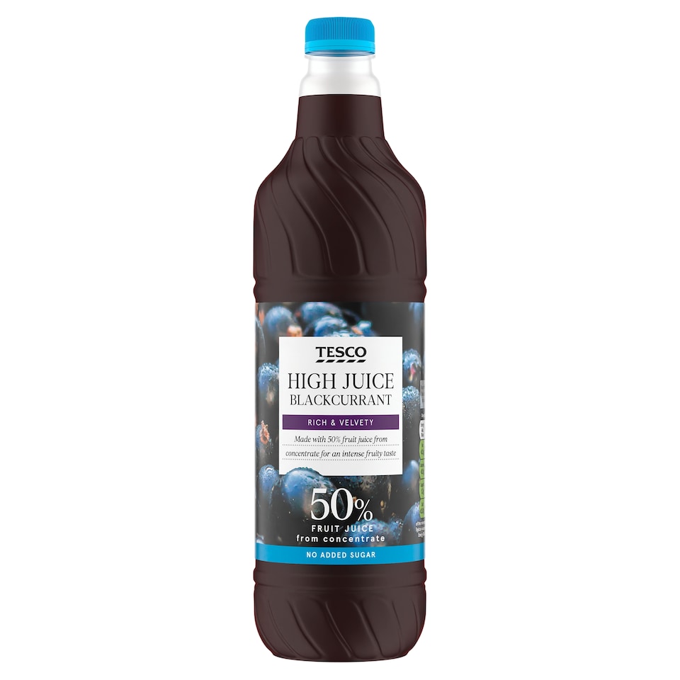 Tesco No Added Sugar High Juice Blackcurrant 1L