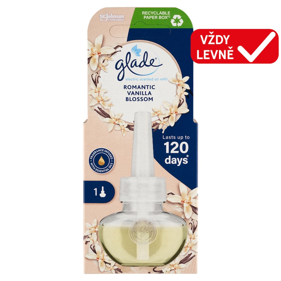 image 1 of Glade Romantic Vanilla Blossom Electric Scented Oil Refill 20ml