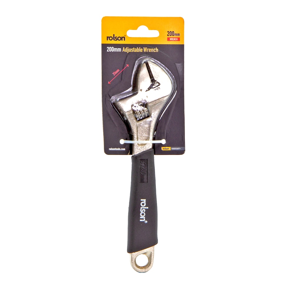 Rolson 200mm Soft Grip Adjustable Wrench