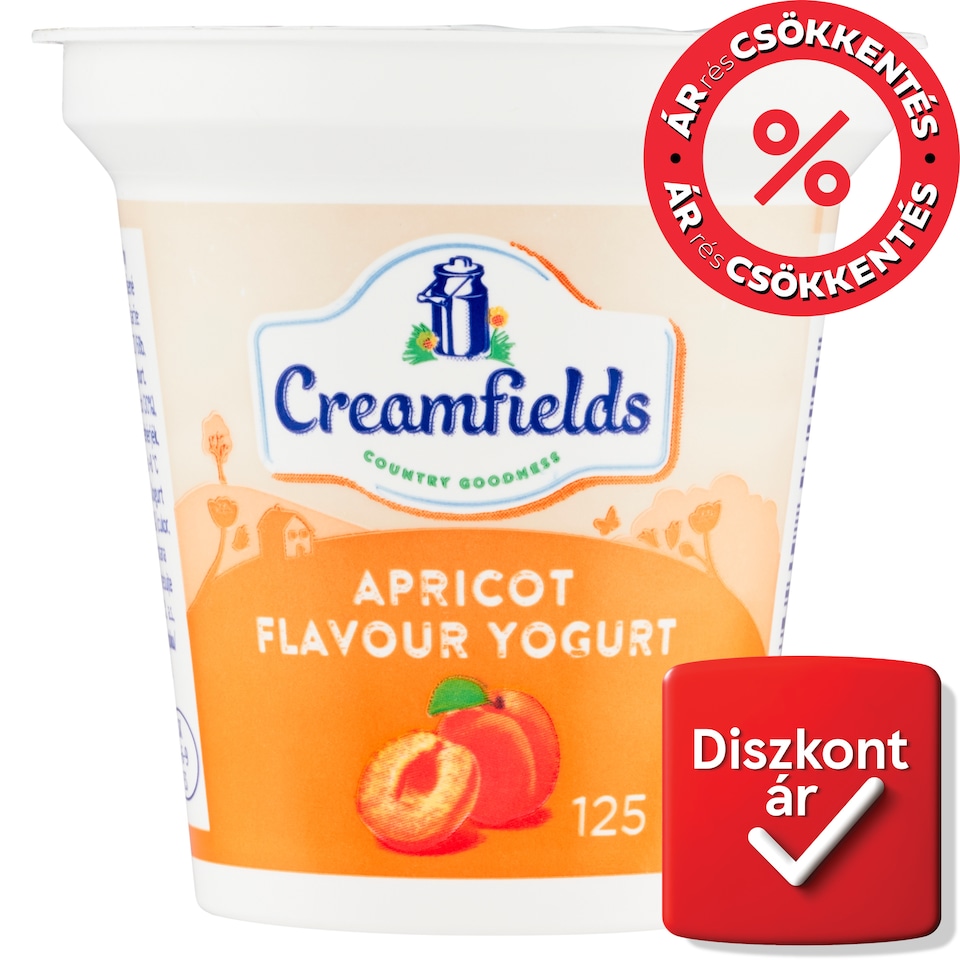 Creamfields zsírszegény sárgabarackízű joghurt 125 g