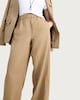image 1 of The F&F Edit Lyocell Rich Twill Textured Super Wide Leg Co-ord Trousers in Beige