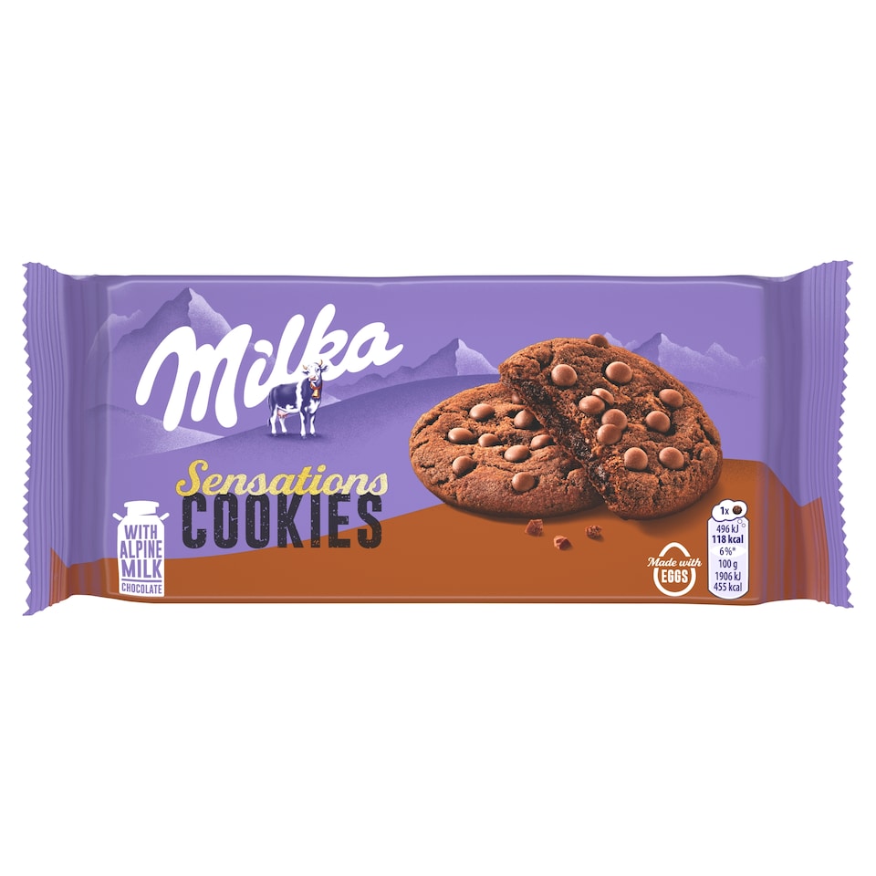 Milka Soft Inside Chocolate Cookies with Alpine Milk Chocolate Pieces 156 g