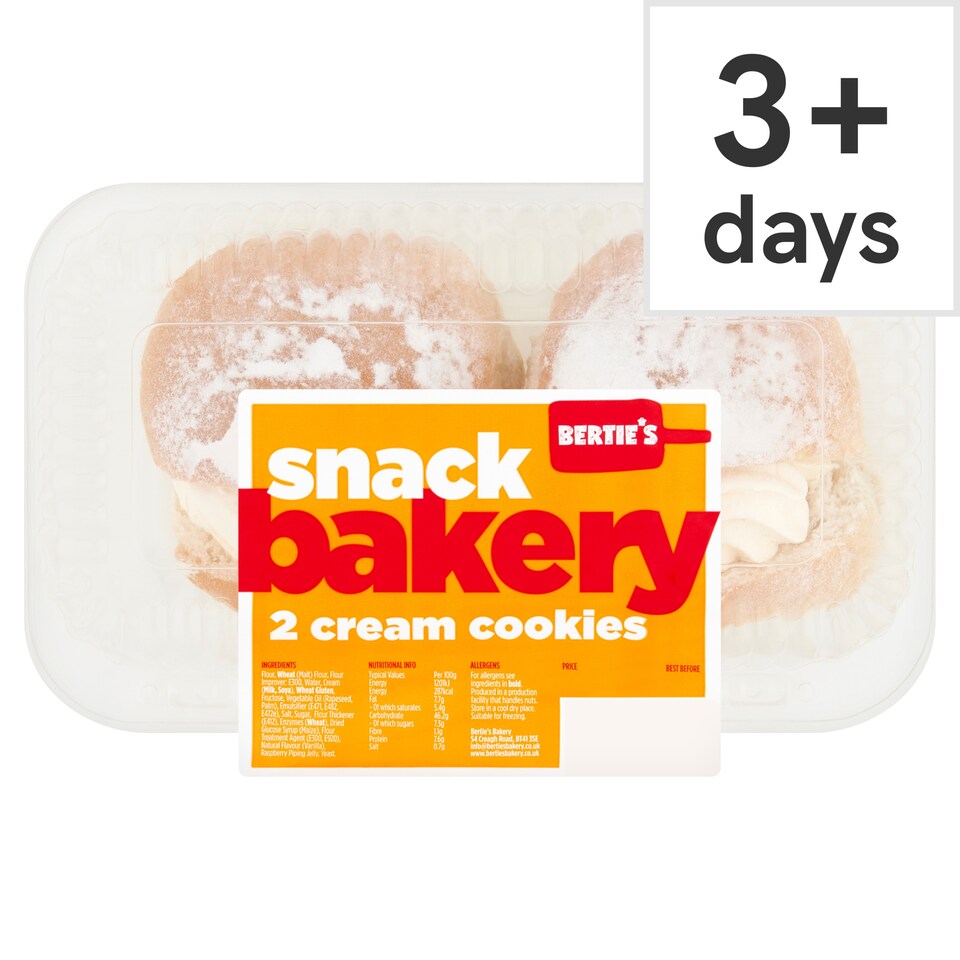 Berties Bakery 2pk Cream Cookies 