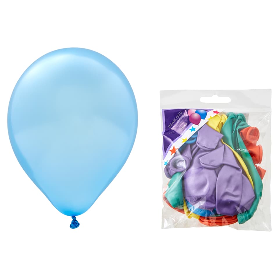 Tesco Assorted Balloons Pearl 25 Pack
