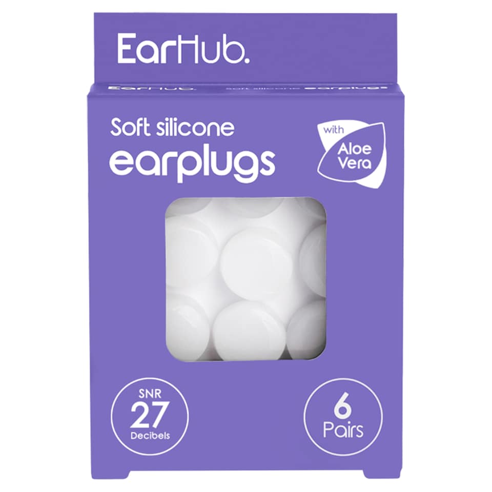image 1 of EarHub Sleepwell Soft Silicone Earplugs with Aloe Vera 6 Pairs