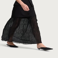 F&F Crinkle Textured Layered Co-ord Midi Skirt in Black