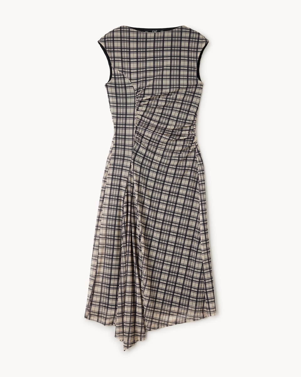 image 1 of F&F Mesh Check Midi Dress in Multi