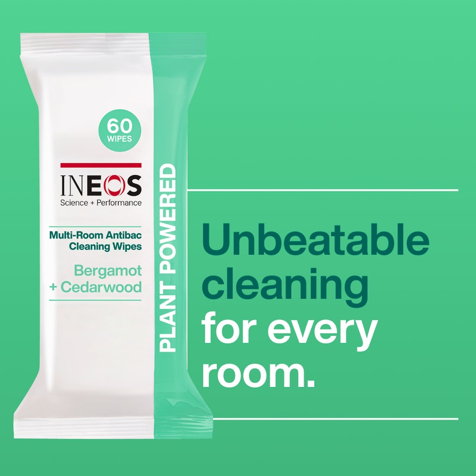 image 1 of INEOS Antibac Multi-Room Wipes Bergamot & Cedarwood 60 Sheets