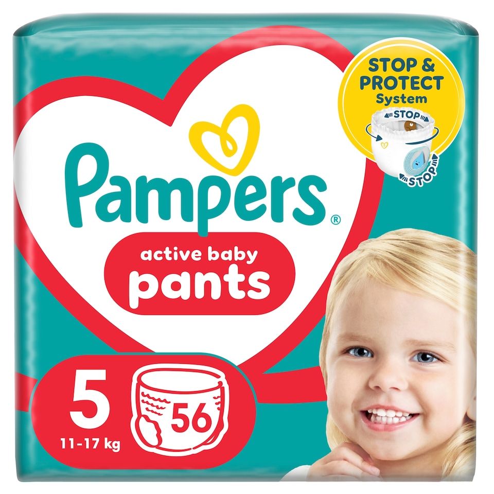 Pampers Active Baby Bugyipelenka, Méret 5, 56 Bugyipelenka, 11kg-17kg  1. kép