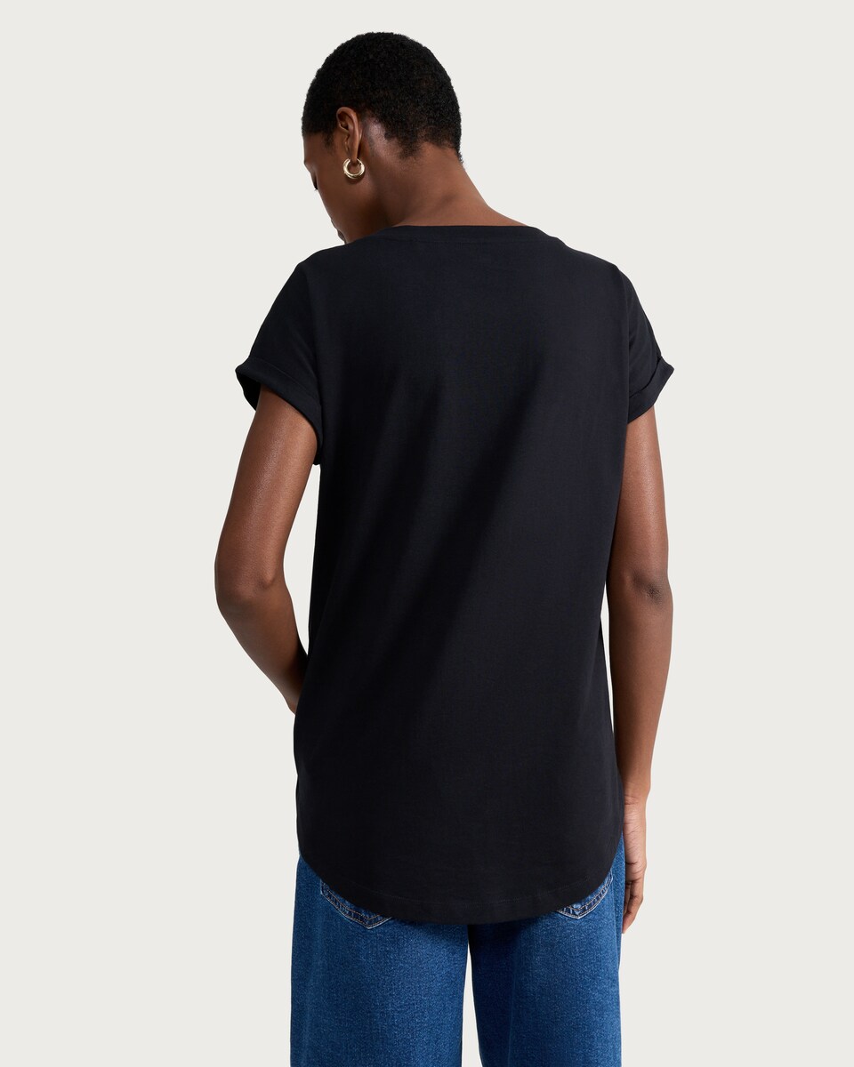 image 1 of F&F Pure Cotton Short Sleeved T-Shirt in Black