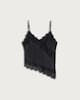 image 4 of F&F Satin Lace Trim Asymmetric Hem Co-ord Cami Top in Black