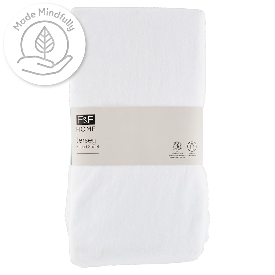 F&F Home Easy Care Jersey White gumis lepedő 160 x 200 x 25 cm