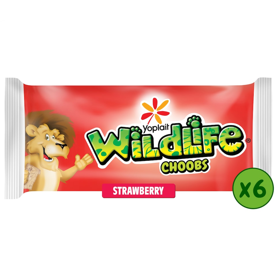 Wildlife Choobs Strawberry Kids Yoghurt Tubes 6x37g