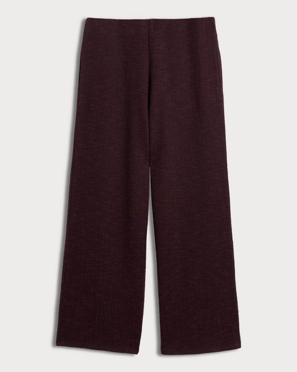 image 1 of The F&F Edit Textured Wide Leg Co-ord Trousers in Burgundy