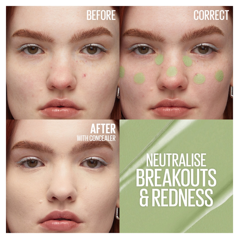 image 1 of Maybelline Instant Anti-Age Eraser Colour Correcting Concealer, Counteracts Redness, 6.8ml