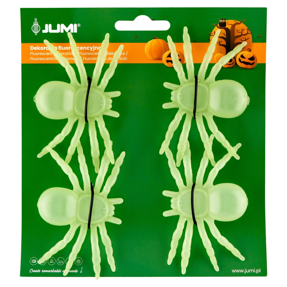 Jumi Spiders Fluorescent Decoration 4 pcs