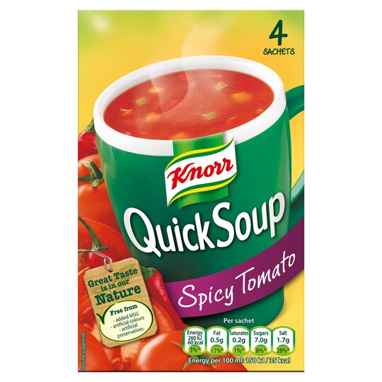 Knorr Quick Soup Spicy Tomato 72G Tesco Groceries