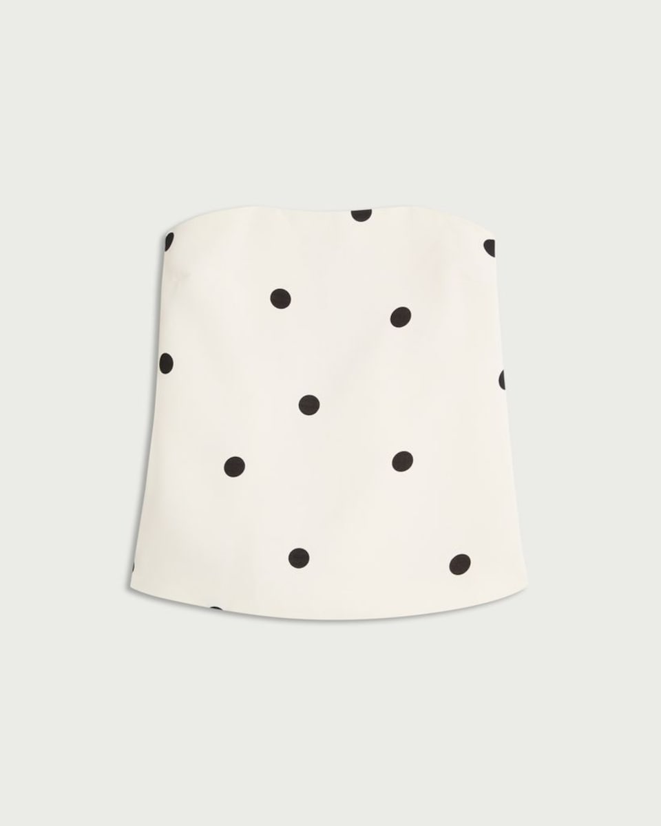 image 1 of F&F Polka Dot Co-ord Bandeau Top in Cream