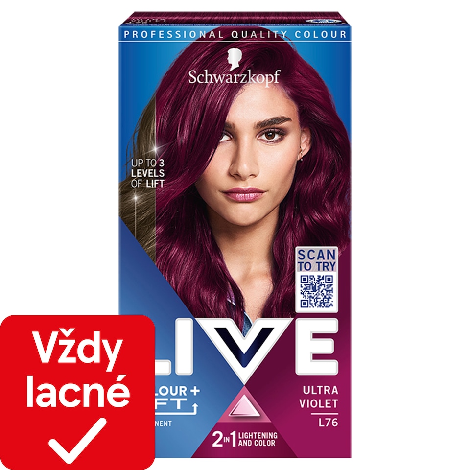 obrázok 1 z Schwarzkopf Live Colour + Lift farba na vlasy Ultra fialová L76