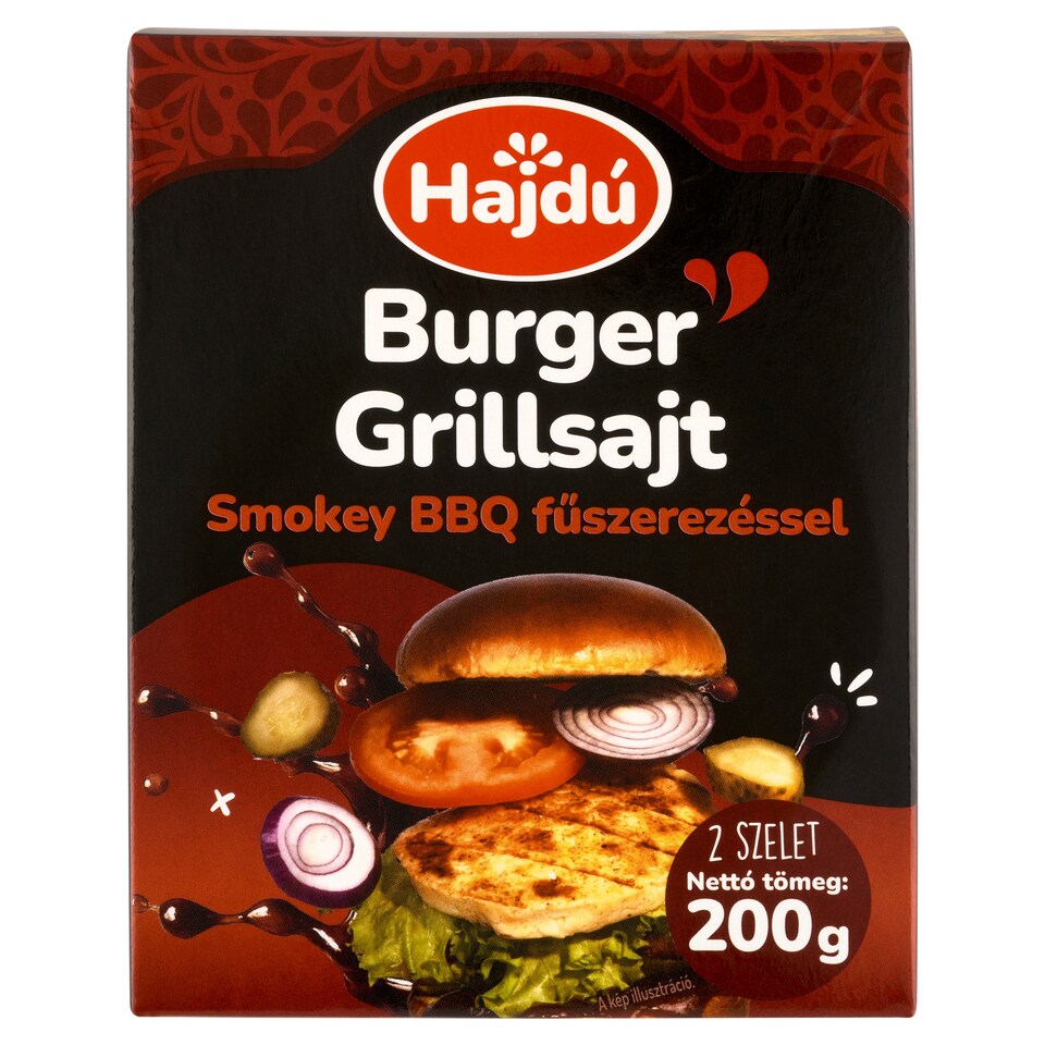 Hajdú burger grillsajt Smokey BBQ fűszerezéssel 2 db 200 g  1. kép