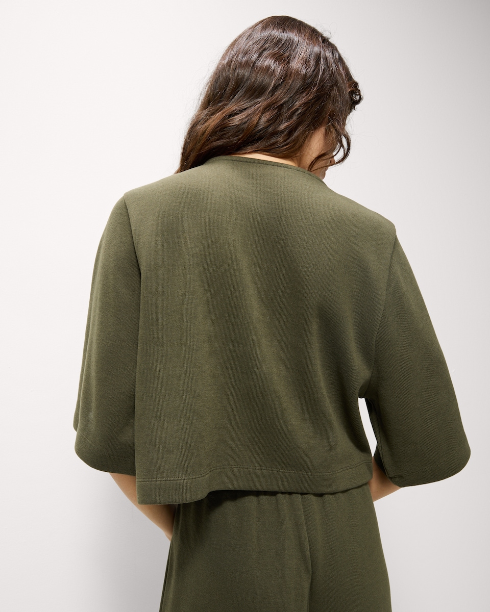 image 1 of F&F Brushed Crew Neck Co-ord Top in Olive
