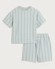 image 4 of F&F Boys 2-Piece Cotton Rich Textured Striped T-Shirt and Shorts Set in Mint