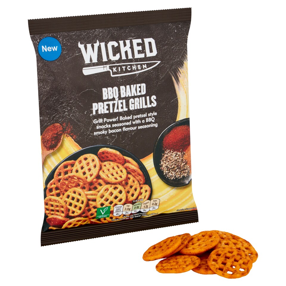 image 1 of Wicked Kitchen Bbq Baked Pretzel Grills 120G