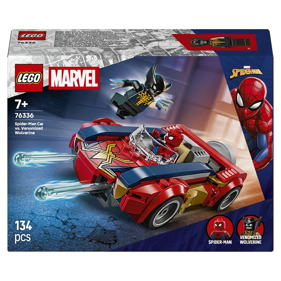 LEGO Marvel 76336 Spider-Man a auto vs. venomizovaný Wolverine