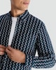 image 2 of F&F Cotton Rich Geometric Print Long Sleeved Shirt in Green