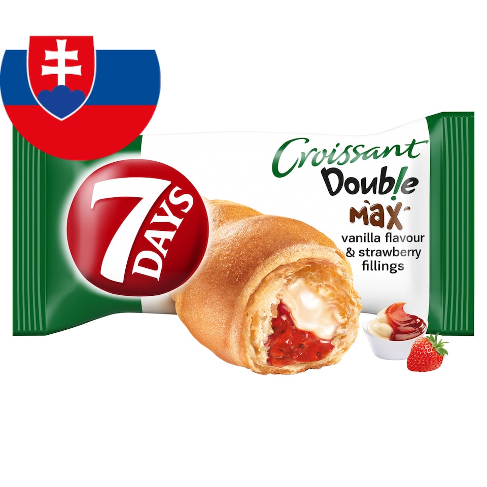 7 Days Double Max Croissant with Vanilla Flavour and Strawberry Fillings 80 g