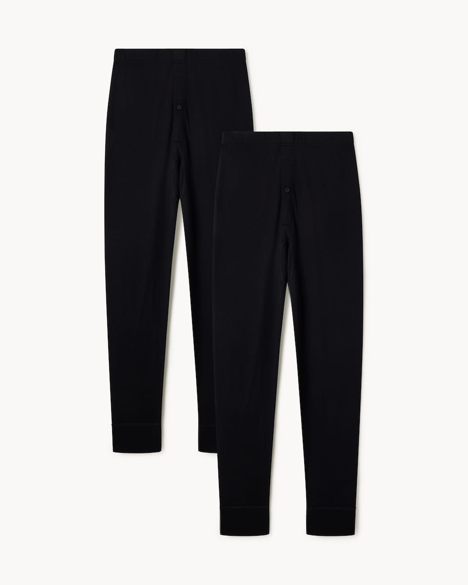 F&F 2-Pack WARMPLUS™ Medium Warmth Thermal Long Johns in Black
