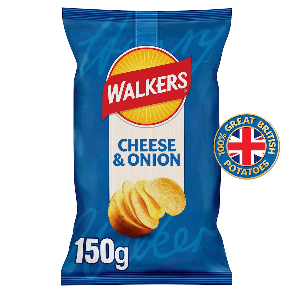 image 1 of Walkers Glorious Cheese & Onion Flavour Potato Crisps 150g