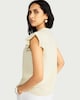 image 3 of F&F Pure Cotton Double Cloth Ruffle Sleeved Blouse in Green