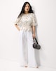 image 2 of F&F Shirred Puff Sleeve Blouse in Cream
