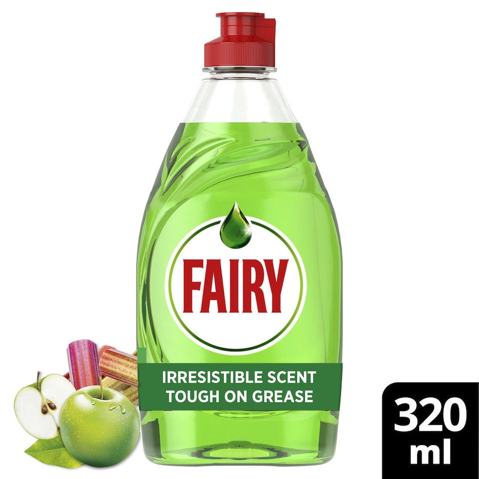 image 1 of Fairy Clean & Fresh Apple & Rhubarb Dishwashing Liquid 320ml