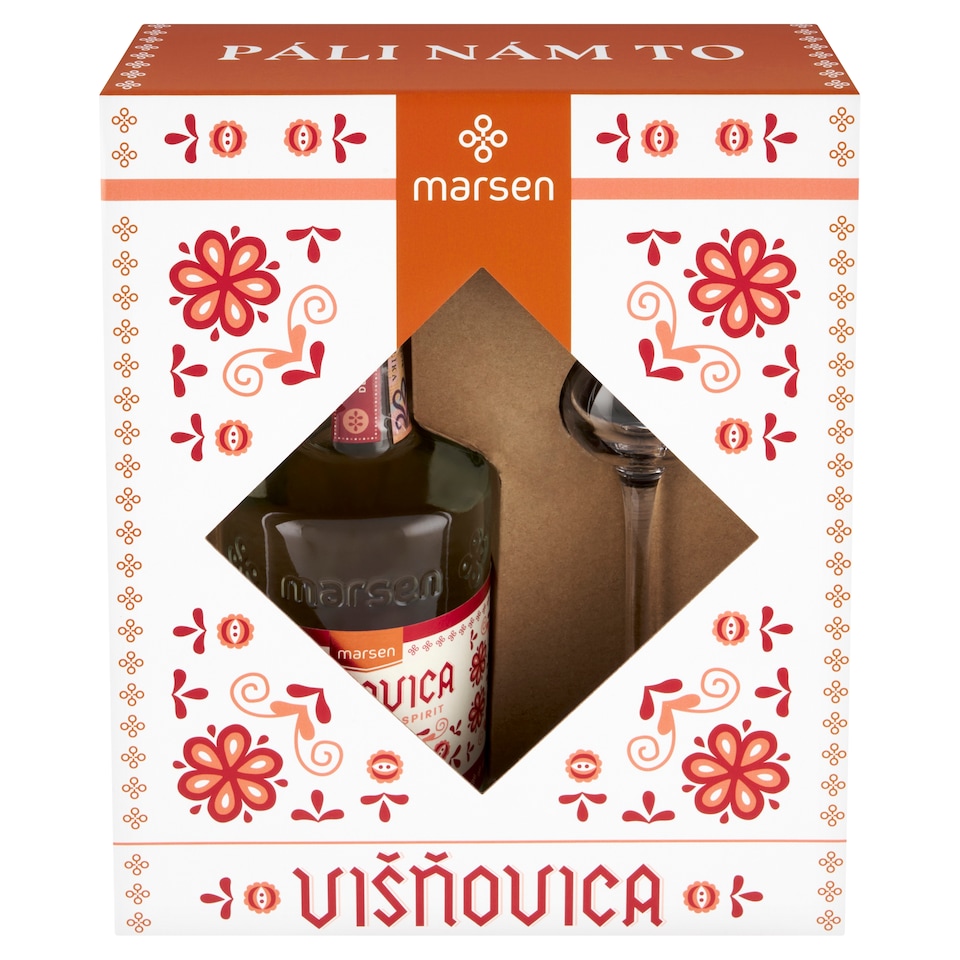 image 1 of Marsen Sour Cherry Spirit Traditional 42% Gift Pack 0.5 L with Glass