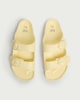 image 2 of F&F Double Strap Buckle Footbed Sandals in Yellow