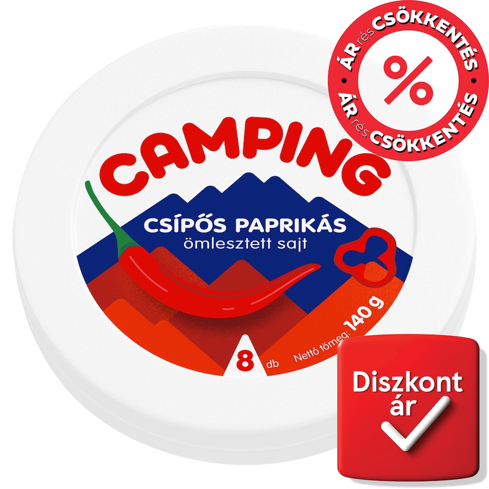 Camping csípős paprikás ömlesztett sajt 8 db 140 g