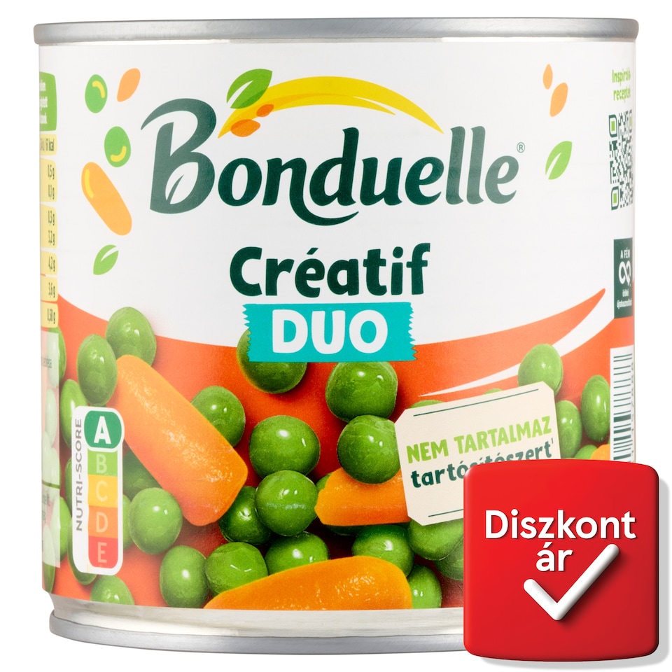 Bonduelle Créatif Duo zöldborsó-bébirépa keverék 400 g  1. kép