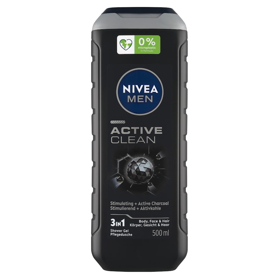 Obrázek 1 pro produkt Nivea Men Active Clean 3 v 1 Sprchový gel 500ml