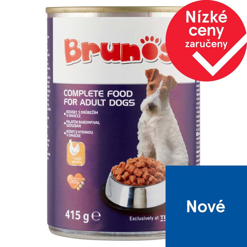 Brunos Complete Food for Adult Dogs with Poultry 415g