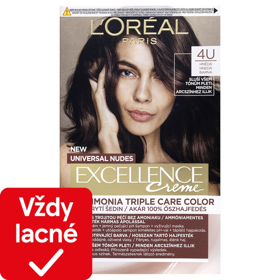 L'Oréal Paris Excellence Creme Universal Nudes permanentná farba na vlasy 4 U Hnedá