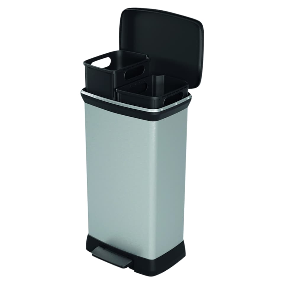 Obrázek 1 pro produkt Curver Deco Duo pedálový odpadkový koš obdélníkový 23 l + 23 l