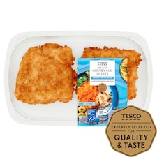 Tesco 2 Breaded Chunky Cod Fillets 350G
