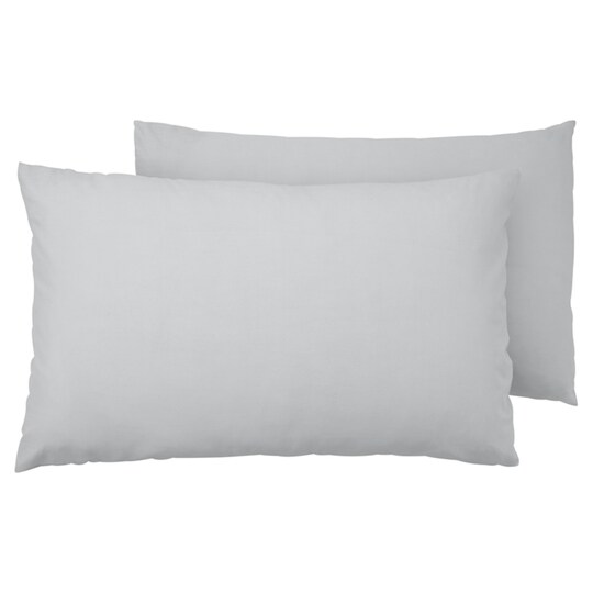 Tesco 100% Cotton Pale Grey Pillowcase Pale Grey Pillowcase Pair | Bedding