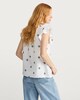 image 5 of F&F Pure Cotton Embroidered Flutter Sleeved Top in Multi White